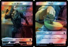 Alien Rhino (0035) // Food (0058) Double-Sided Token - Surge Foil